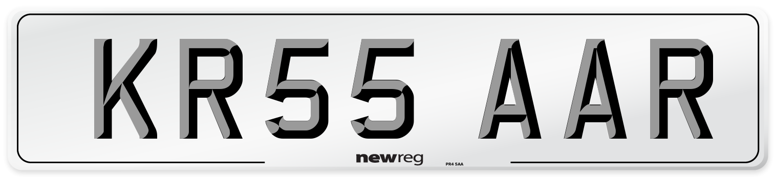 KR55 AAR Number Plate from New Reg